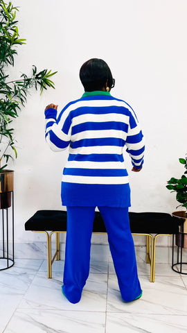 FABIEENE BOLD STRIPES KNIT SWEATER 2 PIECE SET FABIEENE BOLD STRIPES KNIT SWEATER 2 PIECE SET