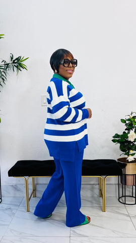 FABIEENE BOLD STRIPES KNIT SWEATER 2 PIECE SET FABIEENE BOLD STRIPES KNIT SWEATER 2 PIECE SET