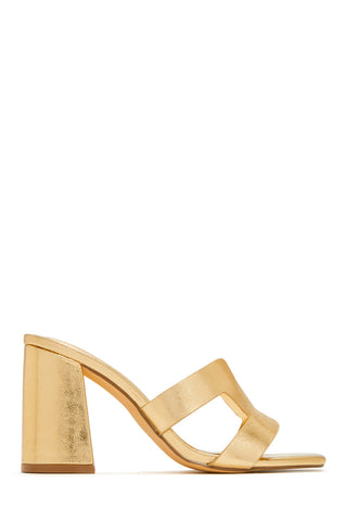 SAYER WOMENS CHUNKY HEELS MULES (Gold) SAYER WOMENS CHUNKY HEELS MULES (Gold)