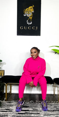 Arman Sleek 3 Piece Turtle Neck Sweater Set (Pink) Arman Sleek 3 Piece Turtle Neck Sweater Set (Pink)