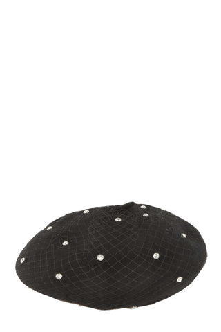KAYLA NETTED RHINESTONE STYLISH FRENCH BERET HAT KAYLA NETTED RHINESTONE STYLISH FRENCH BERET HAT