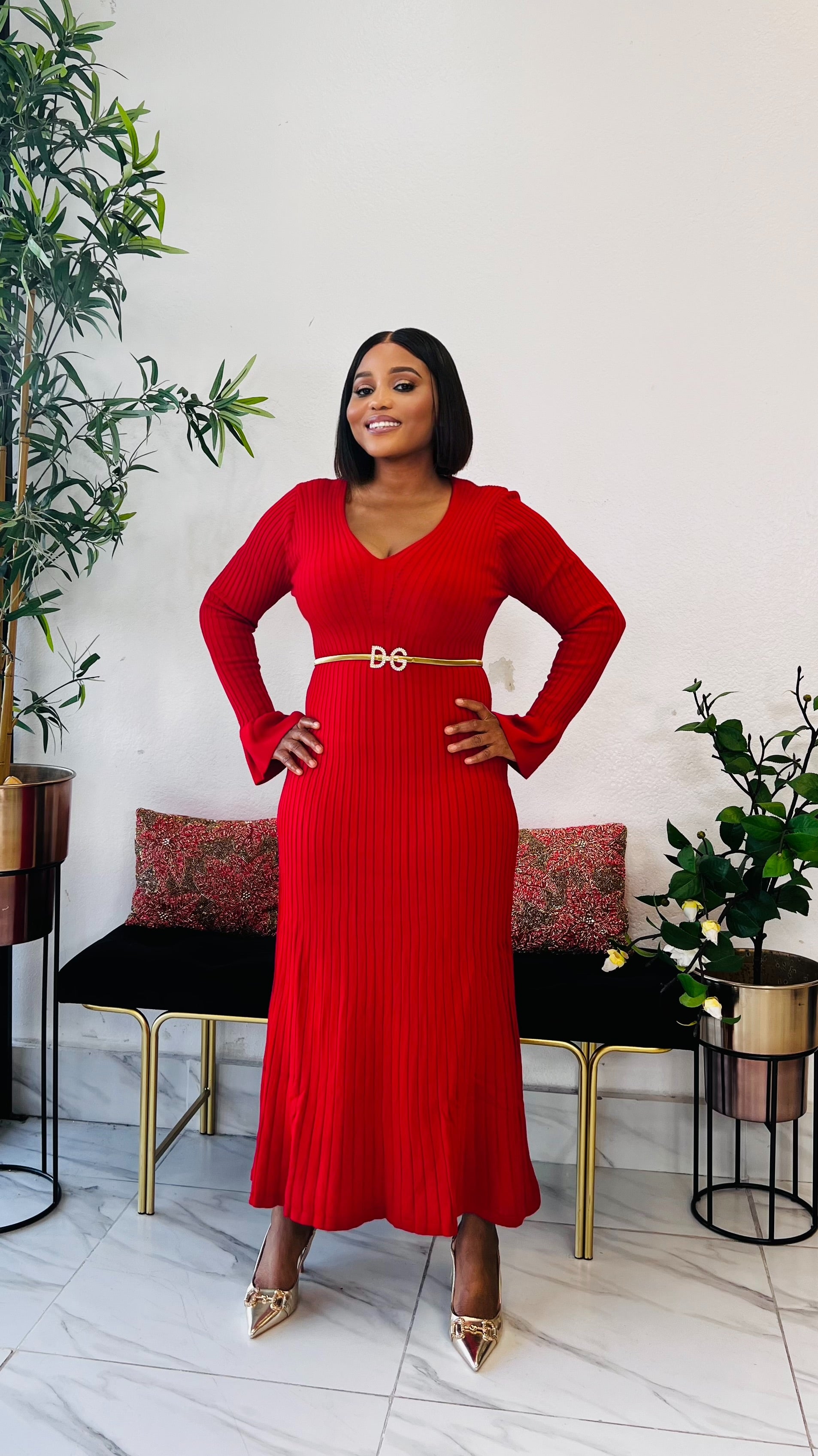 MARTHA RIBBED V-NECK SWEATER DRESS (red) Medium By Styletittudeapparelusa MARTHA RIBBED V-NECK SWEATER DRESS (red) Medium By Styletittudeapparelusa