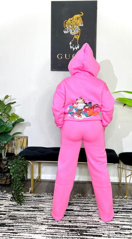 Mickey Mouse Crew Hooded 2 Piece Set (Pink)