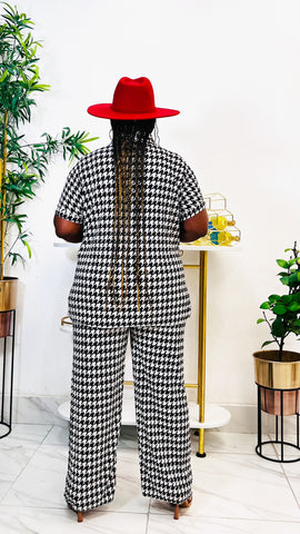 BRIE HOUNDSTOOTH PLISSE CHILL 2PIECE SET BRIE HOUNDSTOOTH PLISSE CHILL 2PIECE SET