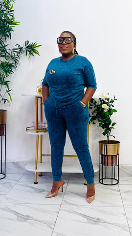 GLADYN SOFT DENIM WASH 2 PIECE SET GLADYN SOFT DENIM WASH 2 PIECE SET