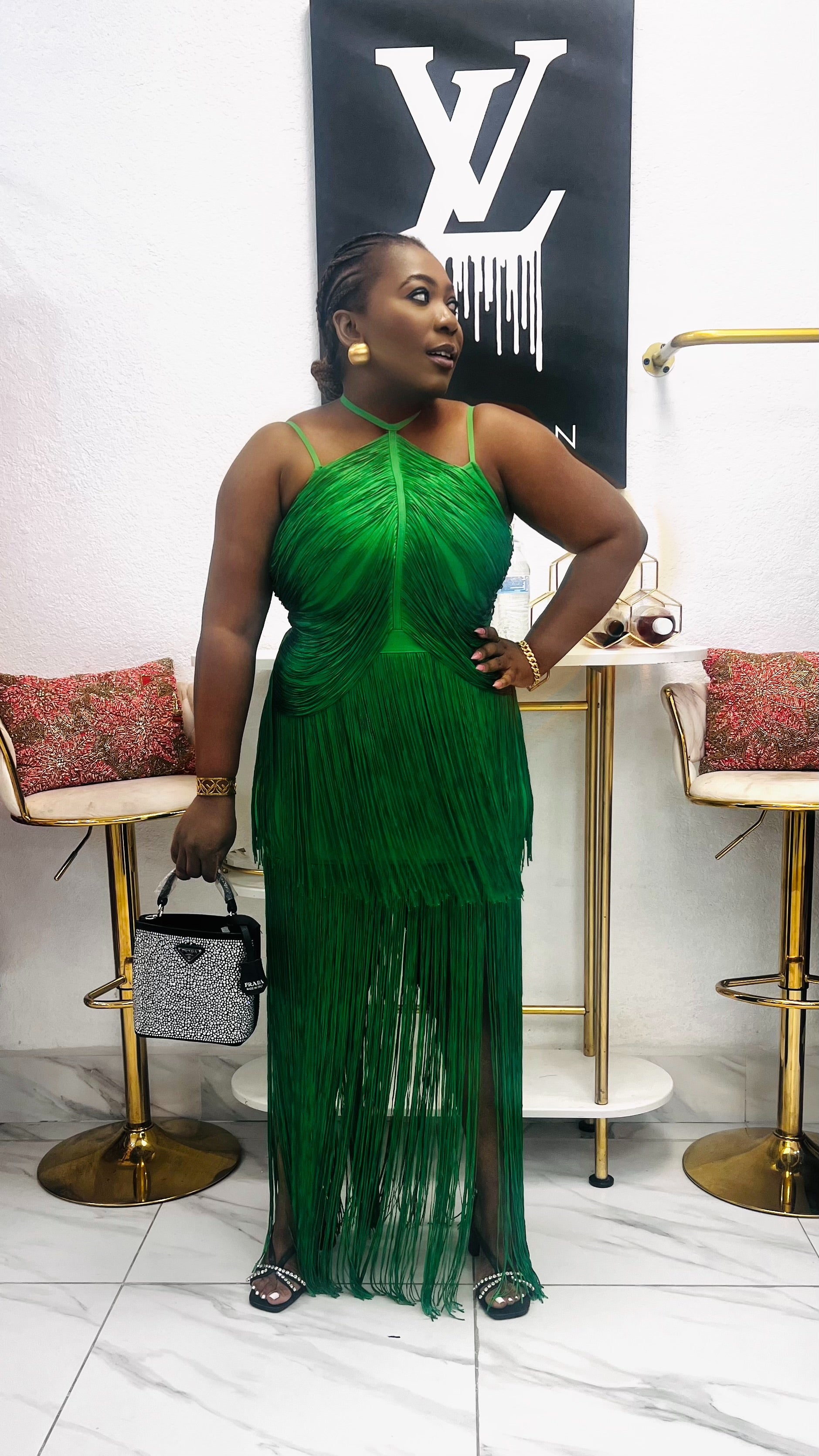 The EMERA Luxe Fringe Goddess Dress Large By Styletittudeapparelusa The EMERA Luxe Fringe Goddess Dress Large By Styletittudeapparelusa