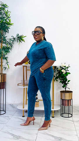 GLADYN SOFT DENIM WASH 2 PIECE SET GLADYN SOFT DENIM WASH 2 PIECE SET