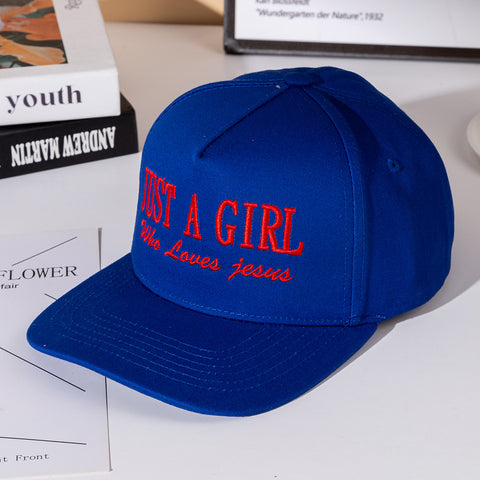 JUST A GIRL FAITH INSPIRED SNAPBACK CAP/HAT ( Blue) JUST A GIRL FAITH INSPIRED SNAPBACK CAP/HAT ( Blue)