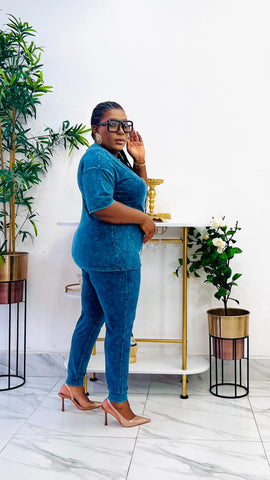 GLADYN SOFT DENIM WASH 2 PIECE SET GLADYN SOFT DENIM WASH 2 PIECE SET