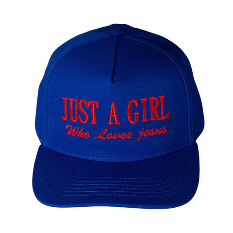 JUST A GIRL FAITH INSPIRED SNAPBACK CAP/HAT ( Blue) JUST A GIRL FAITH INSPIRED SNAPBACK CAP/HAT ( Blue)