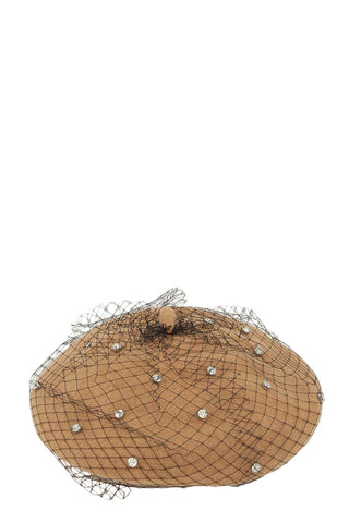 KAYLA NETTED RHINESTONE STYLISH FRENCH BERET HAT KAYLA NETTED RHINESTONE STYLISH FRENCH BERET HAT