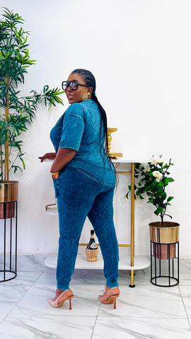 GLADYN SOFT DENIM WASH 2 PIECE SET GLADYN SOFT DENIM WASH 2 PIECE SET