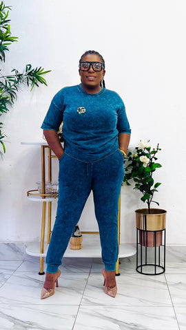 GLADYN SOFT DENIM WASH 2 PIECE SET GLADYN SOFT DENIM WASH 2 PIECE SET