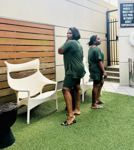 CUTTIE 2PC V-NECK SHORTS LOUNGE SET(Olive) - styletittudeapparelusa CUTTIE 2PC V-NECK SHORTS LOUNGE SET(Olive) - styletittudeapparelusa