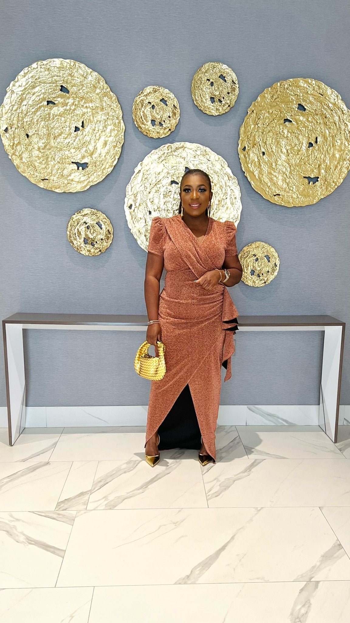 ELLIOT SIDE RUCHED OCCASION DRESS (Rose Gold) styletittudeapparelusa ELLIOT SIDE RUCHED OCCASION DRESS (Rose Gold) styletittudeapparelusa