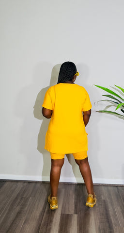 CUTTIE 2PC SHORTS V-NECK LOUNGE SET(Neon Yellow) CUTTIE 2PC SHORTS V-NECK LOUNGE SET(Neon Yellow)