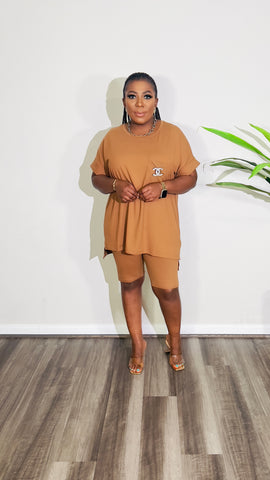 CUTEST 2PC ROUND NECK LOUNGE SET (Almond) CUTEST 2PC ROUND NECK LOUNGE SET (Almond)