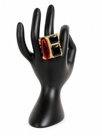 SOLARA Mosaic Cocktail Statement Ring