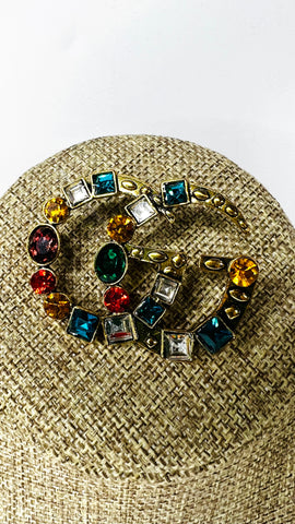 Marvin Multicolor Brooch Pin ( Antique Gold)