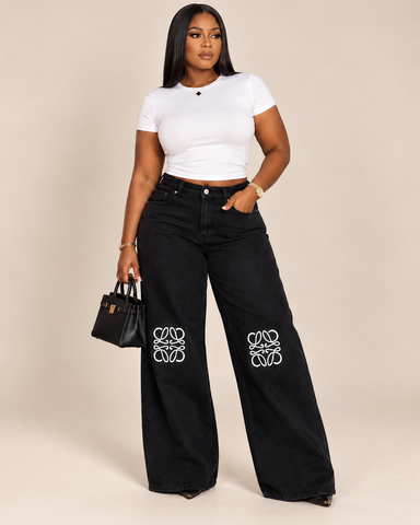 Crestline Emblem Wide-Leg Jeans