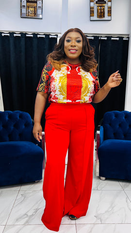 SCARLET BAROQUE PRINT TOP