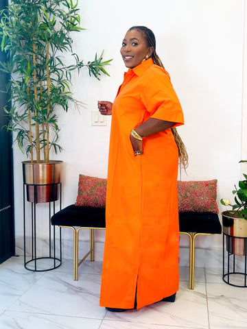 LETICIA COTTON MAXI DRESS (Orange)