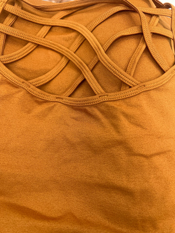 Ayla Criss-Cross Detail Fitted Tank Top / Camisole
