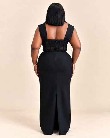 Varelle Pearl & Rhinestone Corset Bandage Dress
