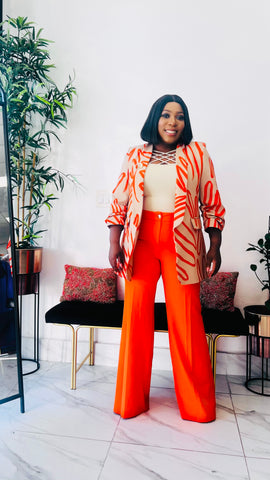 VIVID STROKES ABSTRACT BLAZER (Orange)