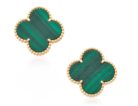 Clover Leaf Earrings 925 Silver, 18K Gold Plated