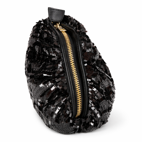 Luminara Black Sequin Clutch Bag