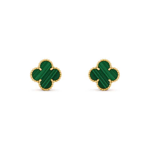 Clover Leaf Earrings 925 Silver, 18K Gold Plated