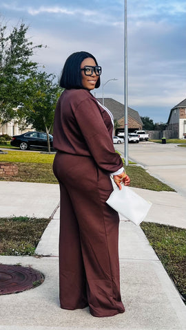 The ZARIA Stripe Luxe Set (Brown)