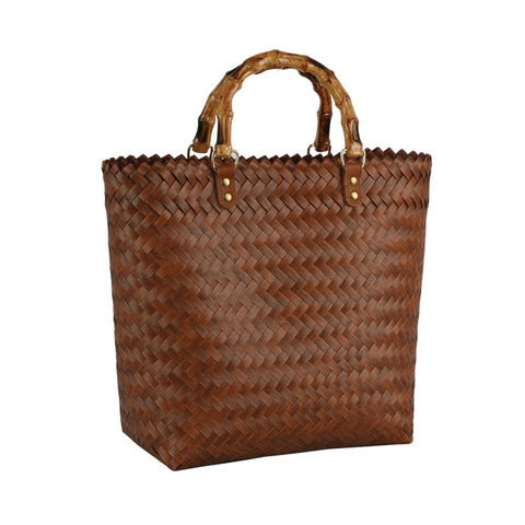 HALLE VINTAGE WOVEN BAMBOO HANDBAG