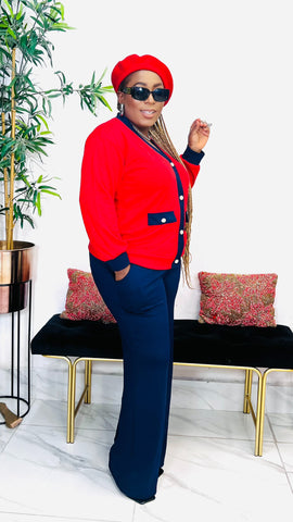 MAYOR BUTTONS V-NECK PANTS SET