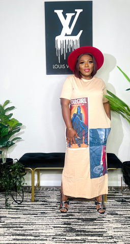 Star Girl Oversized Graphic Midi Dress