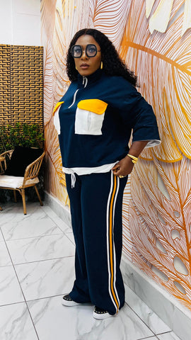 Neo-Retro Luxe Athleisure Set (Navy)