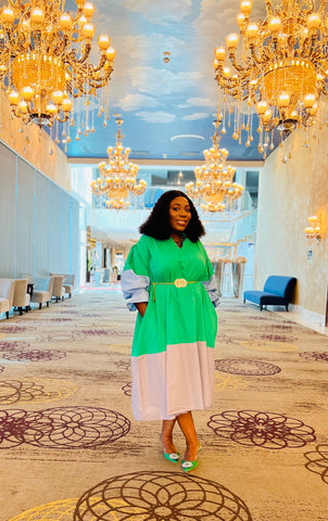 MISTY MULTI OVERSIZED DRESS (Green)