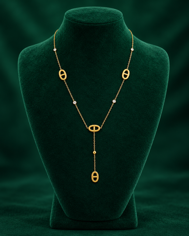 Natty 18k Gold Plated Lariat Necklace