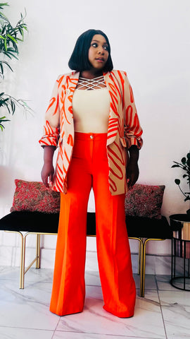 VIVID STROKES ABSTRACT BLAZER (Orange)