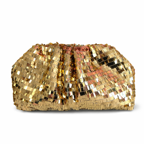 Luminara Gold Sequin Clutch Bag