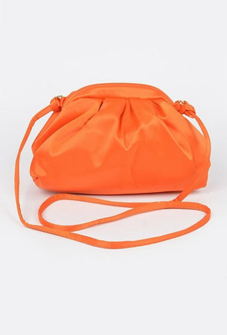 REEVEE SATIN PLEATED CLUTCH PURSE (Orange)