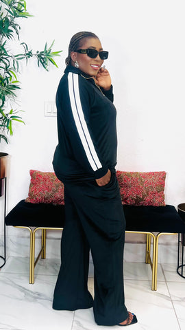 TESSY VELOUR SIDE DETAIL SET (Black)