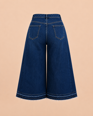 Sorella Panel Wide-Leg Culottes Jeans