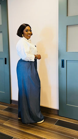 The Noir Petal Wide Leg Pant Set