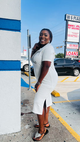 CUSSON EMBELLISHED MIDI DRESS