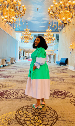 MISTY MULTI OVERSIZED DRESS (Green)