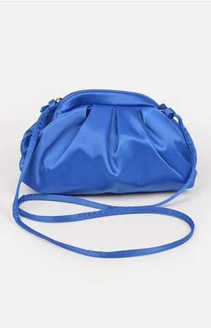 REEVEE SATIN PLEATED CLUTCH PURSE (Blue)