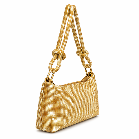 Vanity Knotted Crystal Bag (Gold)