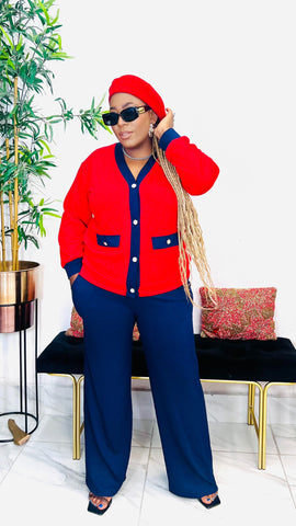MAYOR BUTTONS V-NECK PANTS SET